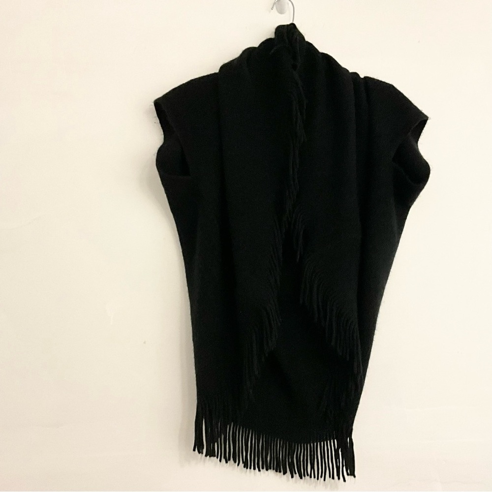 JADE Women Fringe Open Sweater Cardigan 100% Acrylic Black Size Medium / Large